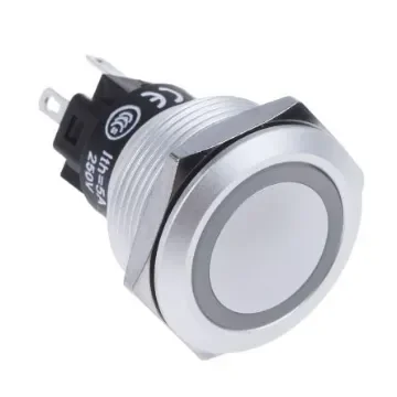 EAO 82 Series Illuminated Push Button Switch, Momentary, Panel Mount, 22.3mm Cutout, SPDT, Green LED, 240V, IP65, IP67 - 82-6551.1134 product image