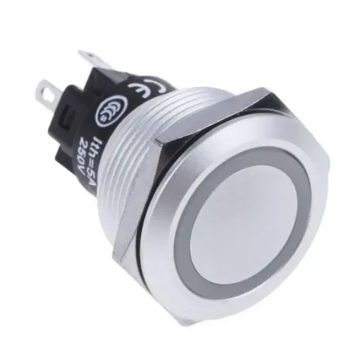 EAO 82 Series Illuminated Push Button Switch, Momentary, Panel Mount, 22.3mm Cutout, SPDT, Green LED, 240V, IP65, IP67 - 82-6551.1134 product image