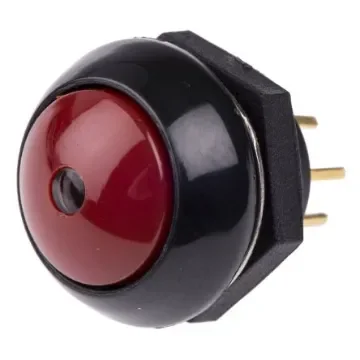 Otto Illuminated Push Button Switch, Momentary, Panel Mount, SPDT, Red LED, 28V dc, IP68S - LP9-11231F21 product image