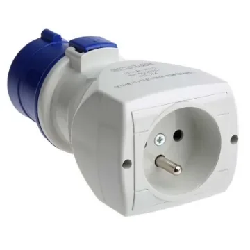 Scame IP20 Blue 1 x 2P + E, 1 x 2P + E Industrial Power Connector Adapter Plug, Socket, Rated At 16A, 250 V - 610.374 product image