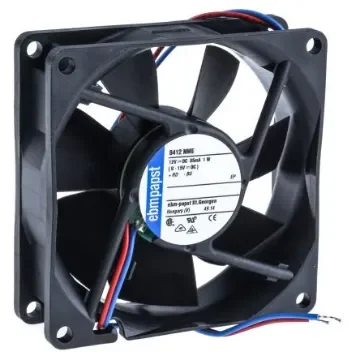 ebm-papst 8400 N Series Axial Fan, 12 V dc, DC Operation, 58m³/h, 1W, 80 x 80 x 25mm - 8412NME product image