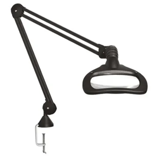 Luxo Wave ESD LED Magnifying Lamp with Table Clamp Mount, 3.5dioptre, 175 x 108mm Lens - WAL026231 product image
