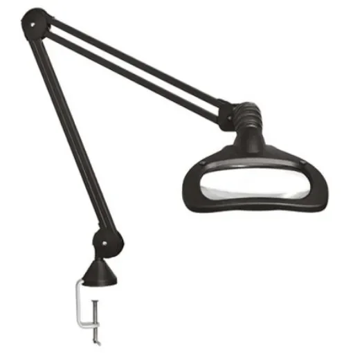 Luxo Wave ESD LED Magnifying Lamp with Table Clamp Mount, 5dioptre, 175 x 108mm Lens - WAL026232 product image