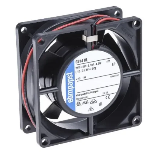 ebm-papst 8300 Series Axial Fan, 24 V dc, DC Operation, 67m³/h, 4.3W, 80 x 80 x 32mm - 8314HL product image