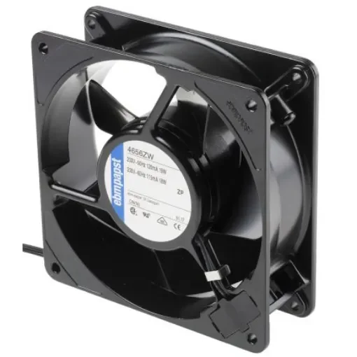 ebm-papst 4000 Z Series Axial Fan, 230 V ac, AC Operation, 160m³/h, 19W, 119 x 119 x 38mm - 4656ZW product image