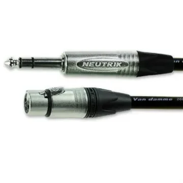 Van Damme Male 6.35mm Stereo Jack to Female 3 Pin XLR  Cable, Black, 3m - 101-033-301 product image