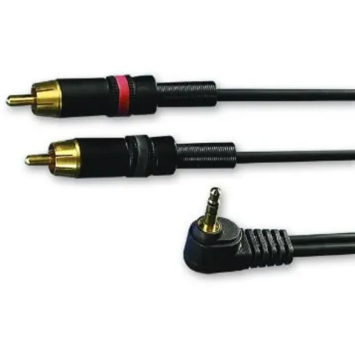Van Damme Male 3.5mm Stereo Jack to Male RCA x 2 Aux Cable, Black, 3m 103-326-704 product image