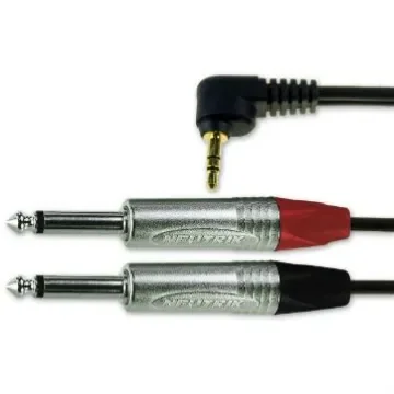 Van Damme Male 3.5mm Stereo Jack to Male RCA x 2 Aux Cable, Black, 3m 103-321-702 product image