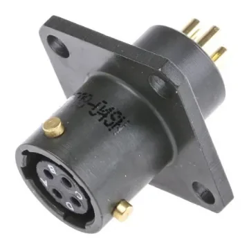 Amphenol Limited, 62GB 4 Way Flange Mount MIL Spec Circular Connector Receptacle, Socket Contacts,Shell Size 8, Bayonet - 62GB-12E08-04SN product image