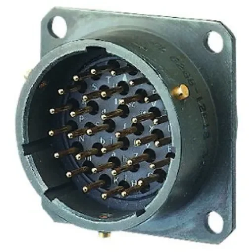 Amphenol Limited, 62GB 4 Way Flange Mount MIL Spec Circular Connector Receptacle, Pin Contacts,Shell Size 8, Bayonet - 62GB-12E08-04PN product image