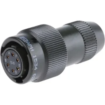 Amphenol Limited, 62GB 6 Way Cable Mount MIL Spec Circular Connector Plug, Socket Contacts,Shell Size 10, Bayonet - 62GB-16J10-06SN product image