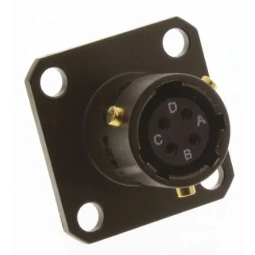 Amphenol Limited, 62GB 4 Way Flange Mount MIL Spec Circular Connector Receptacle, Socket Contacts,Shell Size 8, Bayonet - 62GB-50T08-04SN product image