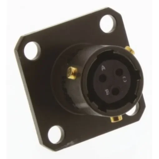 Amphenol Limited, 62GB 3 Way Flange Mount MIL Spec Circular Connector Receptacle, Socket Contacts,Shell Size 8, Bayonet - 62GB-50T08-98SN product image