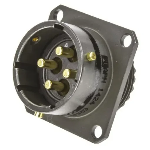 Amphenol Limited, 62GB 4 Way Flange Mount MIL Spec Circular Connector Receptacle, Pin Contacts,Shell Size 14, Bayonet - 62GB-50T14-04PN product image