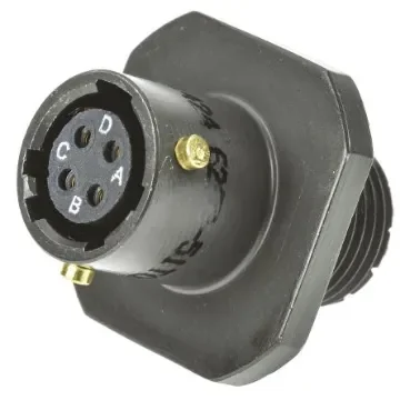 Amphenol Limited, 62GB 4 Way Cable Mount MIL Spec Circular Connector Receptacle, Socket Contacts,Shell Size 8, Bayonet - 62GB-51T08-04SN product image