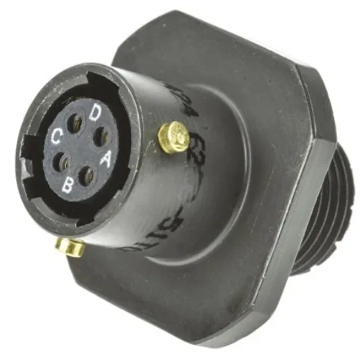 Amphenol Limited, 62GB 4 Way Cable Mount MIL Spec Circular Connector Receptacle, Socket Contacts,Shell Size 8, Bayonet - 62GB-51T08-04SN product image