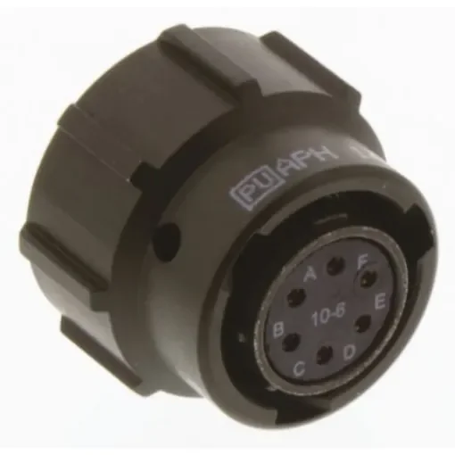 Amphenol Limited, 62GB 6 Way Cable Mount MIL Spec Circular Connector Plug, Socket Contacts,Shell Size 10, Bayonet - 62GB-56TG10-06SN(044) product image
