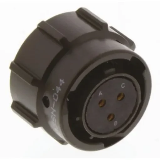 Amphenol Limited, 62GB 3 Way Cable Mount MIL Spec Circular Connector Plug, Socket Contacts,Shell Size 12, Bayonet - 62GB-56TG12-03SN(044) product image