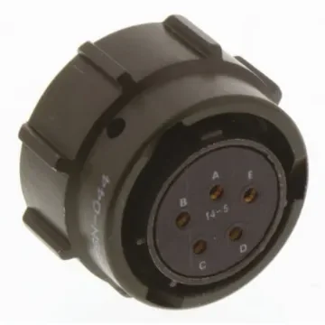 Amphenol Limited, 62GB 5 Way Cable Mount MIL Spec Circular Connector Plug, Socket Contacts,Shell Size 14, Bayonet - 62GB-56TG14-05SN(044) product image