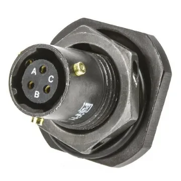Amphenol Limited, 62GB 3 Way Panel Mount MIL Spec Circular Connector Receptacle, Socket Contacts,Shell Size 8, Bayonet - 62GB-57A08-33SN product image