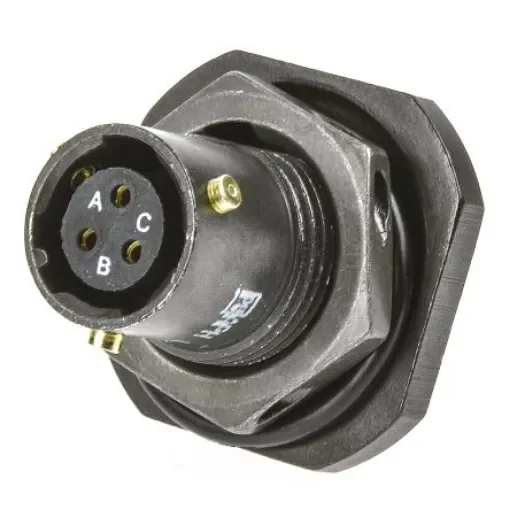 Amphenol Limited, 62GB 3 Way Panel Mount MIL Spec Circular Connector Receptacle, Socket Contacts,Shell Size 8, Bayonet - 62GB-57A08-33SN product image