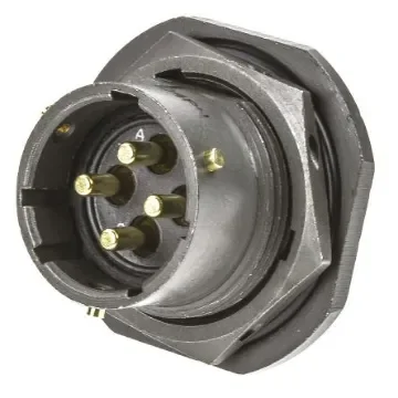 Amphenol Limited, 62GB 4 Way Panel Mount MIL Spec Circular Connector Receptacle, Pin Contacts,Shell Size 14, Bayonet - 62GB-57A14-04PN product image