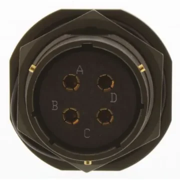 Amphenol Limited, 62GB 4 Way Panel Mount MIL Spec Circular Connector Receptacle, Socket Contacts,Shell Size 22, Bayonet - 62GB-57A22-04SN product image