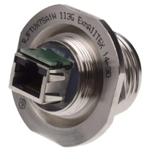 Amphenol Socapex RJFTVX Series Female RJ45 Connector, Jam Nut, Cat5e Straight 1 Port 8 -Way - RJFTVX7SA1N product image