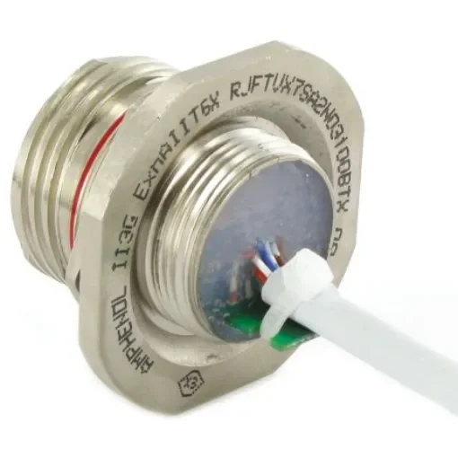 Amphenol Socapex, 300mm Cat5e, Grey RJ45 to Female Unterminated, F/UTP Shielded, Terminated Polyester Sheath - RJF TVX 7S A 2 N 03 100BTX product image