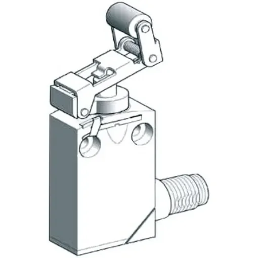 Telemecanique Sensors OsiSense XC Series Roller Lever Plunger Limit Switch, NO/NC, IP66, IP67, IP68, SPDT, Zamak Zinc - XCMD2124M12 product image