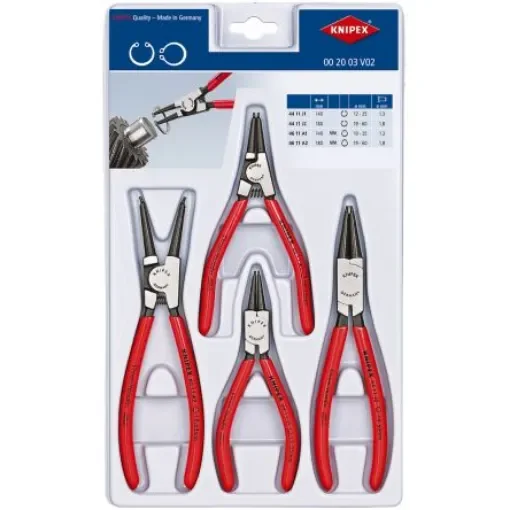 Knipex 4-Piece Circlip Plier Set, 180 mm Overall - 00 20 03 V02 product image