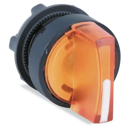 Schneider Electric Harmony XB5 Series 3 Position Selector Switch Head, 22mm Cutout, Orange Handle - ZB5AK1553 product image