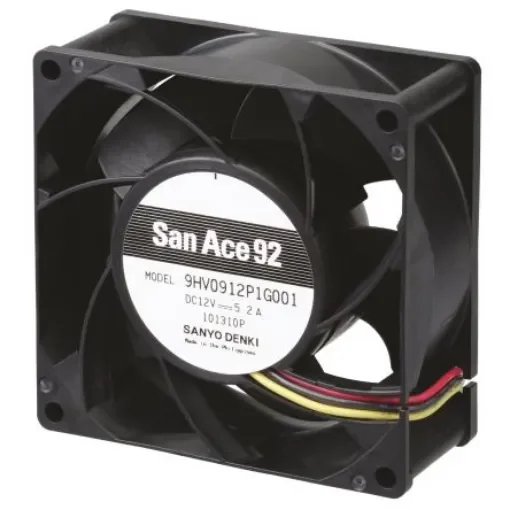 Sanyo Denki San Ace 9HV Series Axial Fan, 48 V dc, DC Operation, 306m³/h, 57.6W, 1.2A Max, 92 x 92 x 38mm - 9HV0948P1G001 product image