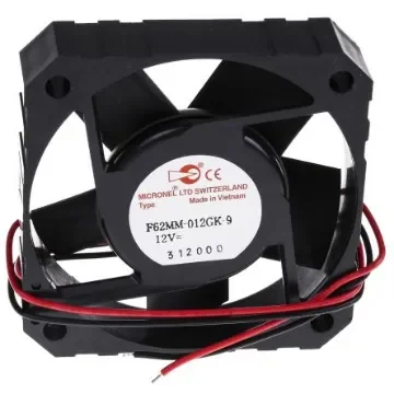 Micronel F62MM-9 Series Axial Fan, 12 V dc, DC Operation, 22m³/h, 1.08W, 90mA Max, 62 x 62 x 15mm - F62MM-012GK-9 product image