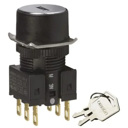Omron IP65 Key Switch, DPDT 3-Way - A165K-T3M-2 product image