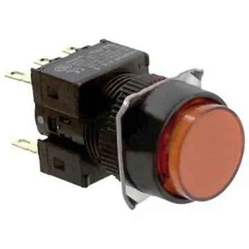 Omron A16 Series Illuminated Push Button, Panel Mount, 16mm Cutout, DPDT, IP65 - A165L-TRM-24D-2 product image