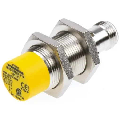 Turck Inductive Threaded Barrel Proximity Sensor, M18, 10 mm Detection, NAMUR, 8.2 V dc - Ni10-EM18-Y1X-H1141 product image