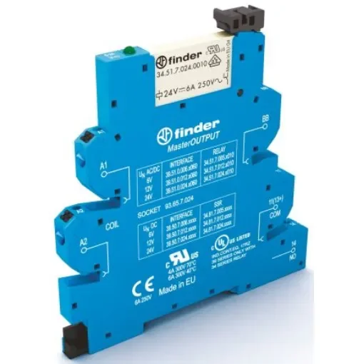 Finder 39 Series Interface Relay, DIN Rail Mount, 230V ac Coil, SPST - 39.51.8.230.0060 product image