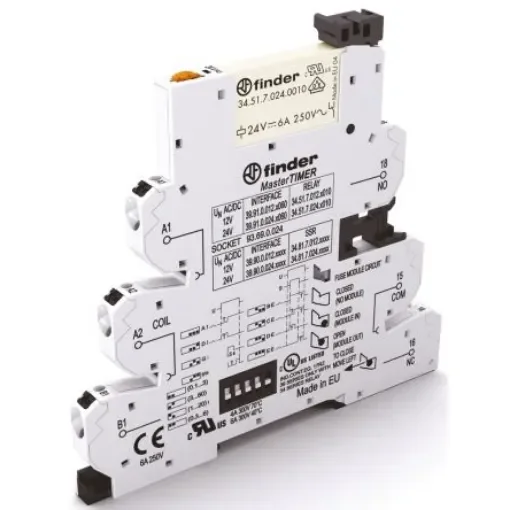 Finder 39 Series Interface Relay, DIN Rail Mount, 12V ac/dc Coil, SPDT - 39.91.0.012.0060 product image