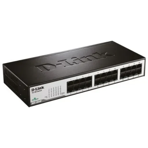 D-Link 24-Port Fast Ethernet Unmanaged Desktop Switch, Unmanaged 24 Port Ethernet Switch, UK - DES-1024D/B product image