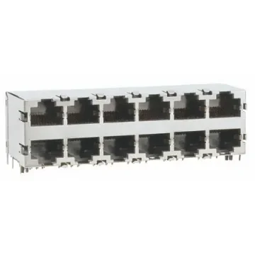 TE Connectivity 5569263 Series Female RJ45 Connector, PCB Mount, Cat5 Right Angle 12 Port 8 -Way - 5569263-1 product image
