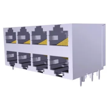 TE Connectivity 5569257 Series Female RJ45 Connector, PCB Mount, Cat5 Right Angle 8 Port 8 -Way - 5569257-1 product image