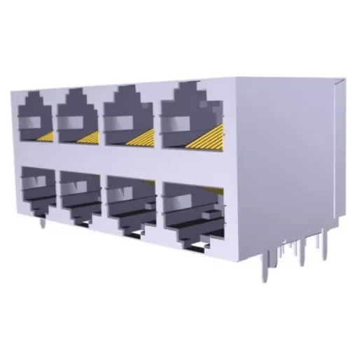 TE Connectivity 5569257 Series Female RJ45 Connector, PCB Mount, Cat5 Right Angle 8 Port 8 -Way - 5569257-1 product image
