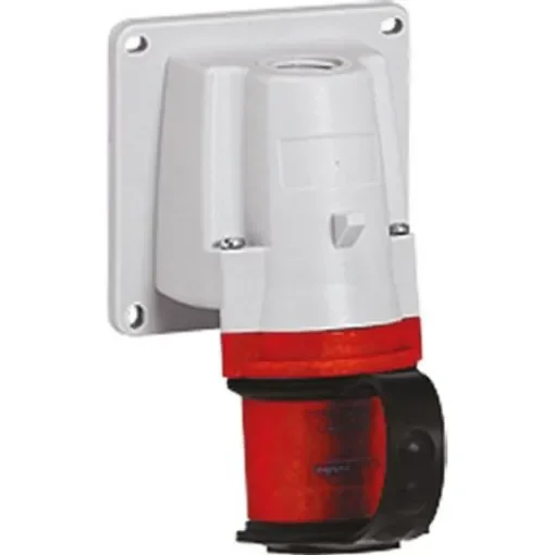 Legrand, P17 Tempra Pro IP44 Red Wall Mount 3P + E Right Angle Industrial Power Plug, Rated At 32A, 415 V - 0 582 88 product image