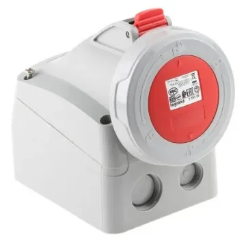 Legrand, P17 Tempra Pro IP66, IP67 Red Wall Mount 3P + N + E Industrial Power Socket, Rated At 16A, 415 V - 5 553 59 product image