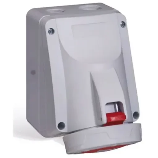 Legrand, P17 Tempra Pro IP66, IP67 Red Wall Mount 3P + E Industrial Power Socket, Rated At 32A, 415 V - 5 554 58 product image