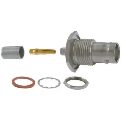 TE Connectivity BNC Series, Jack Panel Mount BNC Connector, 50O, Crimp Termination, Straight Body - 5225398-1 product image