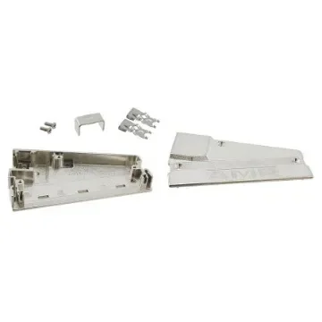 TE Connectivity AMPLIMITE .050 Series Zinc Right Angle D Sub Backshell, 100 Way, Strain Relief - 5749206-1 product image