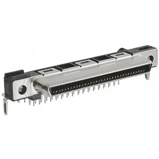 TE Connectivity CHAMP Series Right Angle Through Hole Mount PCB Socket, 68-Contact, 2-Row, 1.6mm Pitch, Solder - 5796055-2 product image