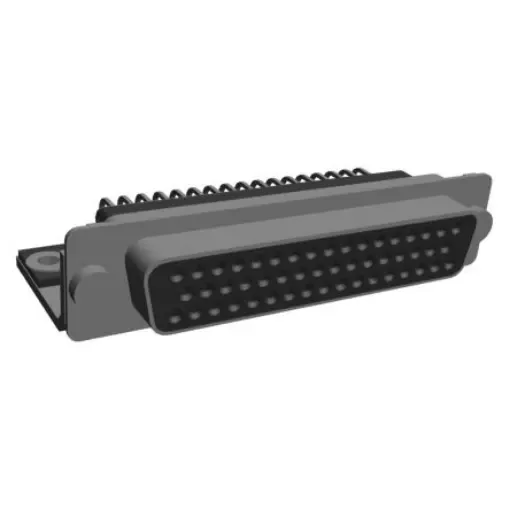 TE Connectivity Amplimite HD-20 50 Way Right Angle Through Hole D-sub Connector Socket, with Mounting Screw - 5745116-1 product image